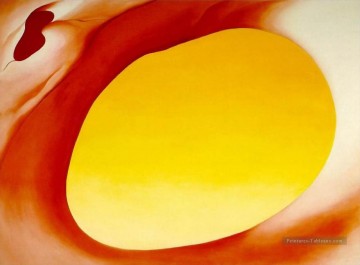 série de bassin rouge avec jaune Georgia Okeeffe modernisme américain Precisionism Peinture à l'huile